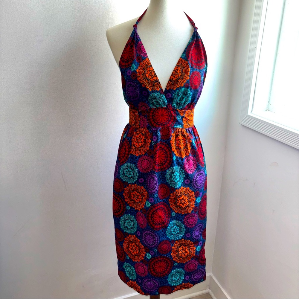 Vintage Fish Fry Spinning Lights Halter Dress